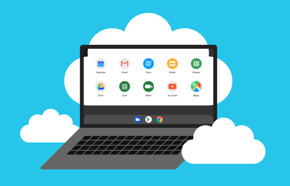 Chromebook in clouds