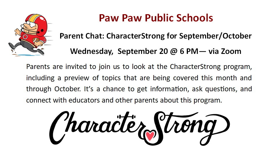 CharacterStrong Parent Chat Promo for Sept.