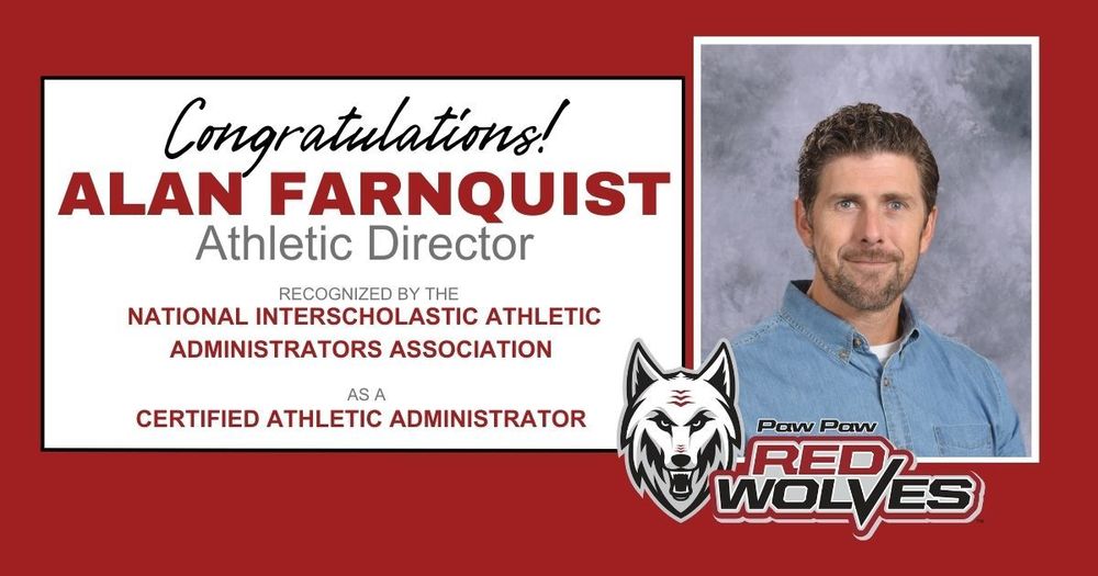 Congrats, Alan Farnquist, Athletic Director receives designation