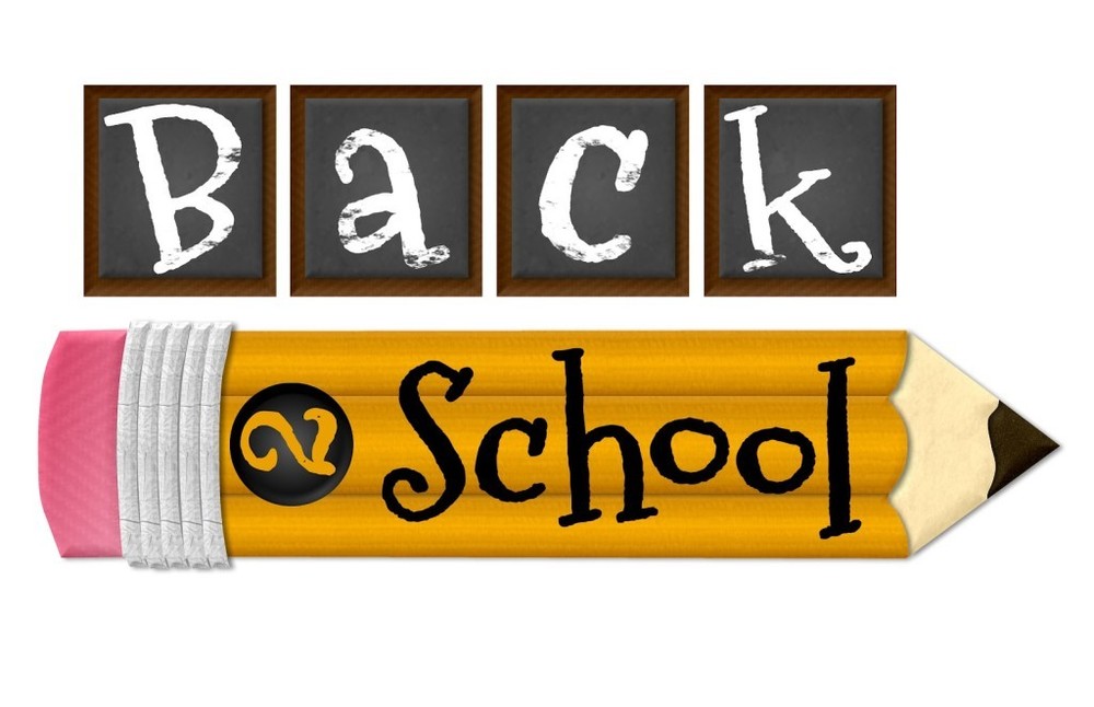Back to school on pencil and chalkboard