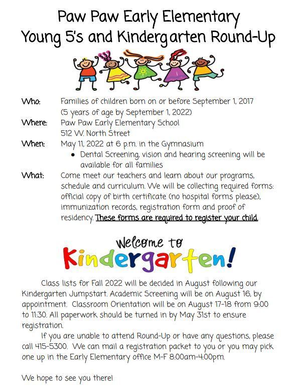 Kindergarten Round-Up 2022