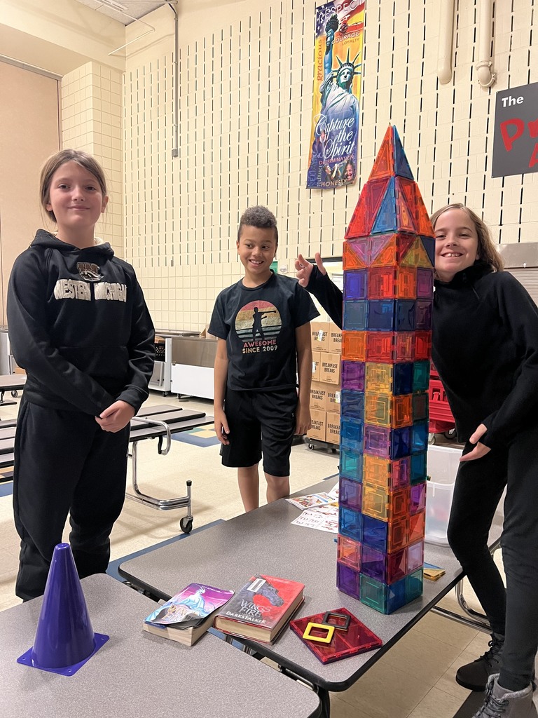 Students building a lego tower at the Later Elementary