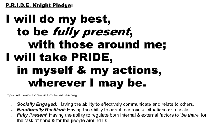 P.R.I.D.E. Knight Pledge