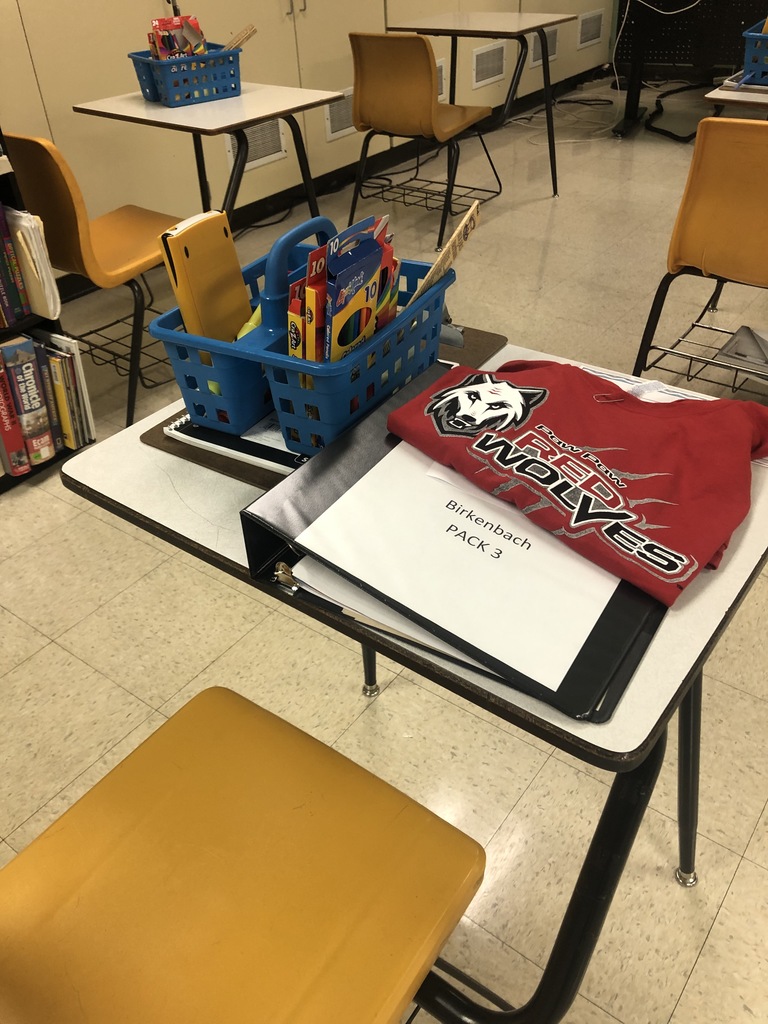 Student materials are organized and ready